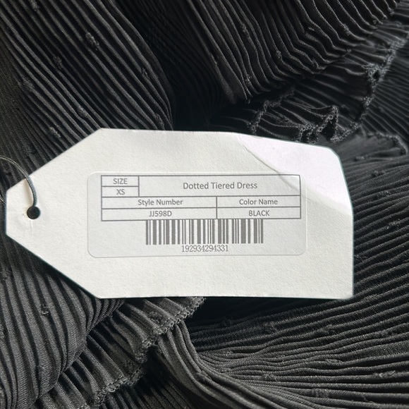 Tuckernuck ENGLISH FACTORY Dotted Mixed Media Tiered Dress Black Sz XS NEW - Picture 11 of 12